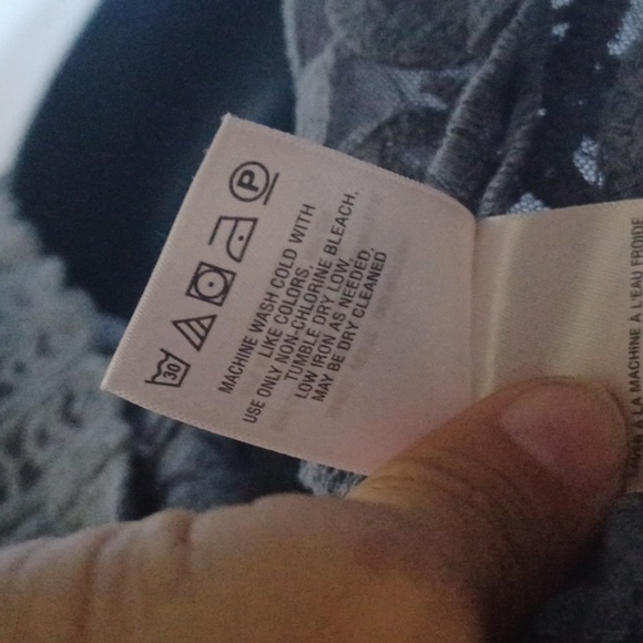 Meadow Rue Anthropologie Lace Ombré Blouse, gray, semi-sheer, SP - Picture 7 of 7